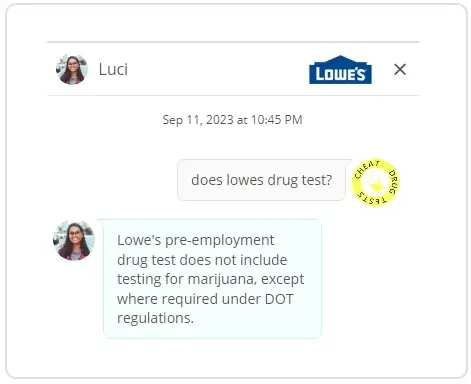 Lowes drug tests marijuana for certain positions within the company